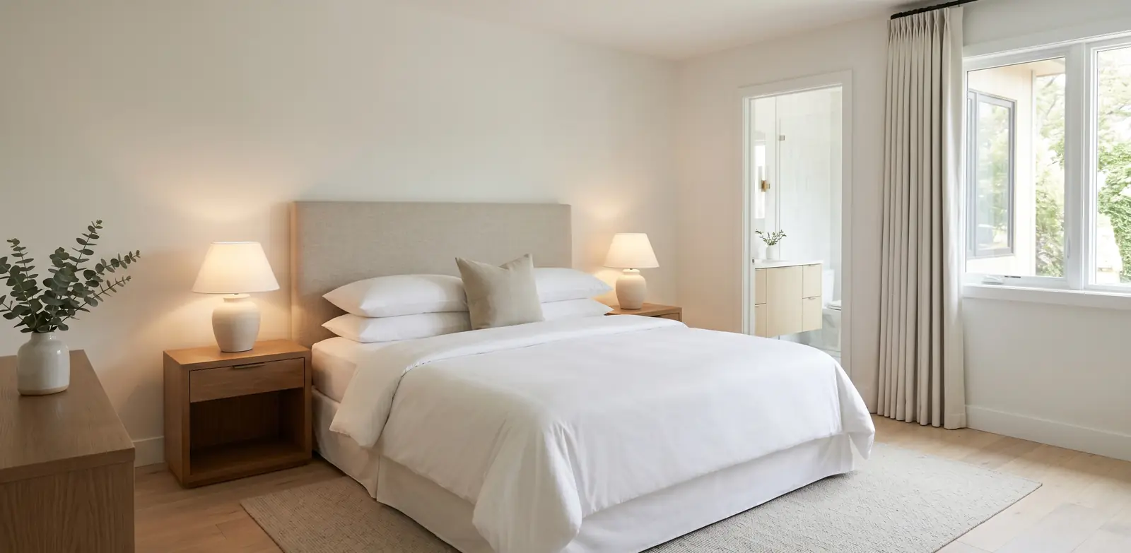 The “feels like a hotel” primary-bedroom shot