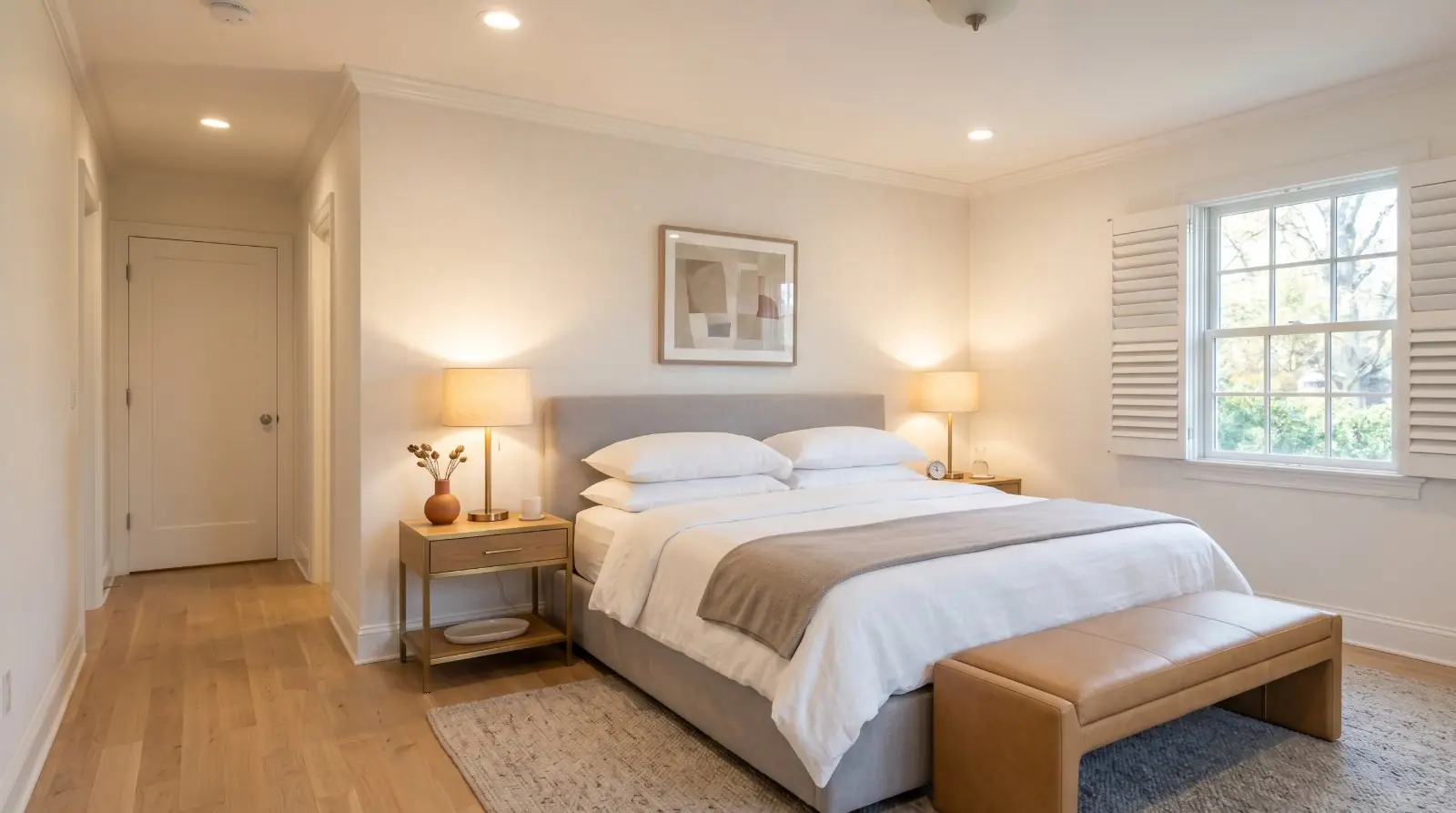 Bedrooms that feel like a hotel — the primary bedroom shoot