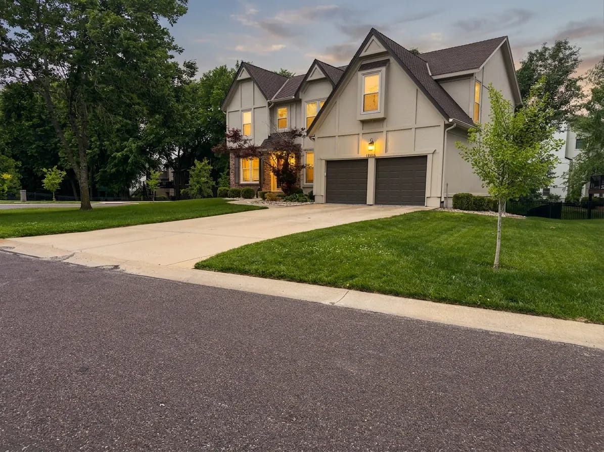 Two-story tudor front exterior — after